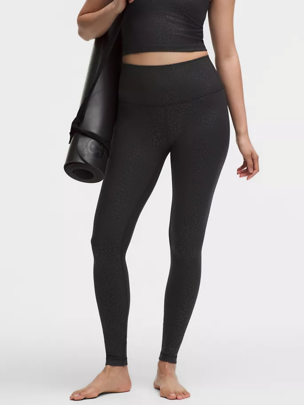 Lululemon Align High-Rise Pant 28" Leopardo Shift Micro Emboss Black Size 6